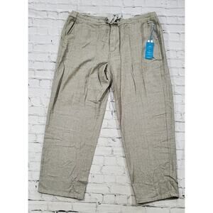 Caribbean Joe Tan Beach Wave Drawcord Stretch Pants MENS SIZE 42
